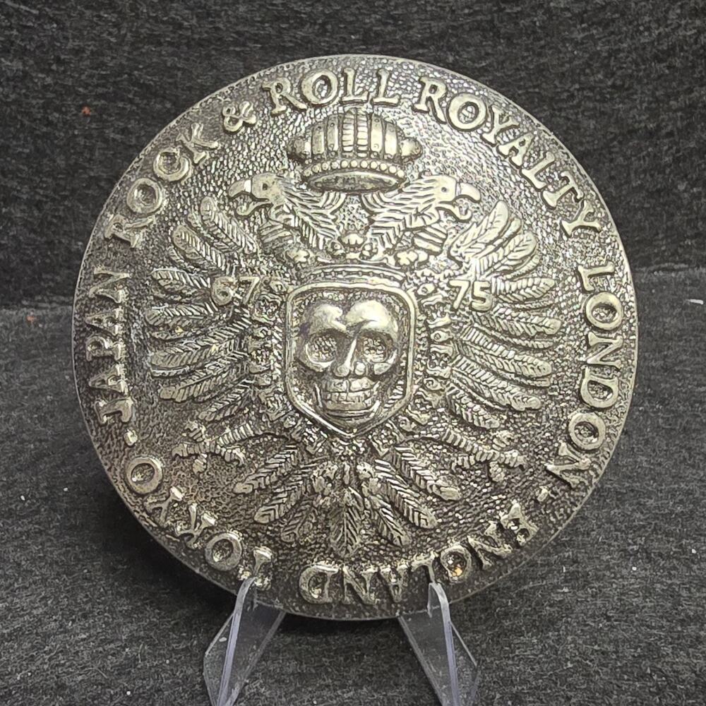 Vintage Rock & Roll Royalty London Toyko 67 75 Belt Buckle Silver Tone